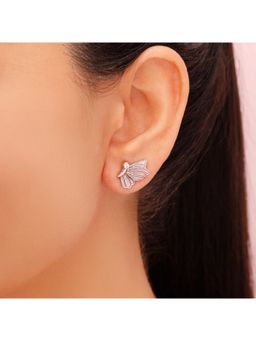 Zavya - 925 Sterling Silver Rhodium-Plated Whimsical Butterfly Stud Earrings