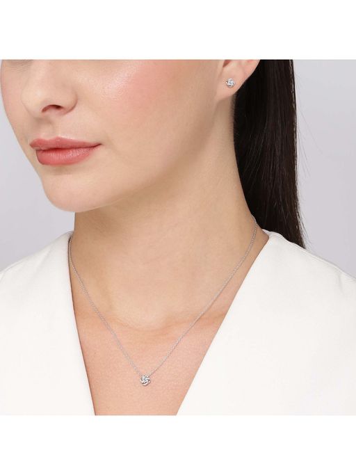 Zavya 925 Sterling Silver Rosebud Reverie Rhodium Plated Jewellery Set