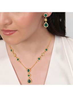 Zavya - 925 Sterling Silver Enchanted Emerald Bloom Jewellery Set