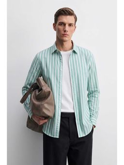 MISCHIEF MONKEY - Prinred Stripe Shirt Green