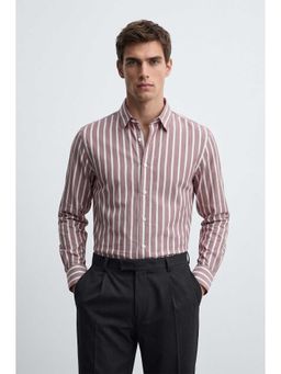 MISCHIEF MONKEY - Prinred Stripe Shirt Mauve