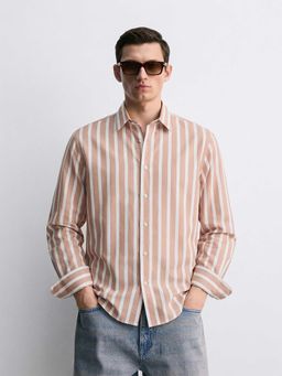 MISCHIEF MONKEY - Prinred Stripe Shirt Orange