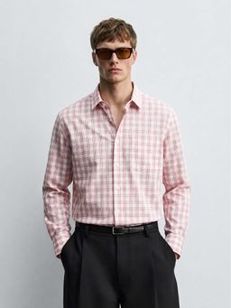 MISCHIEF MONKEY - Cotton Check Shirt Pink