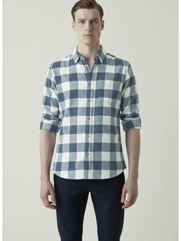 MISCHIEF MONKEY - Brushing Checked Shirt Blue