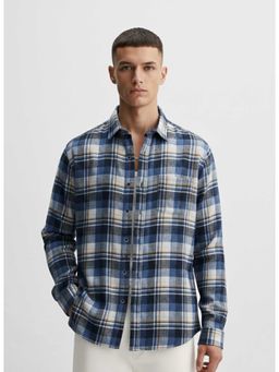 MISCHIEF MONKEY - Brushing Checked Shirt Blue