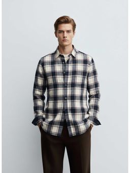 MISCHIEF MONKEY - Brushing Checked Shirt White