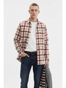 MISCHIEF MONKEY - Brushing Checked Shirt Rust