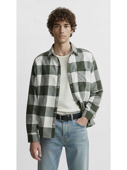 MISCHIEF MONKEY - Brushing Checked Shirt Olive