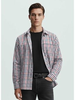 MISCHIEF MONKEY - Brushing Checked Shirt White