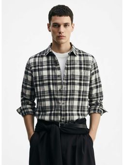 MISCHIEF MONKEY - Brushing Checked Shirt Black