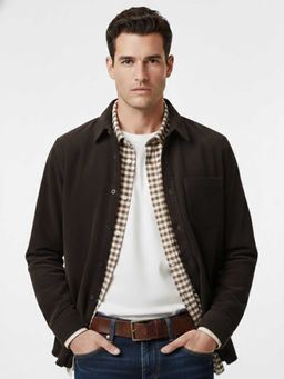 MISCHIEF MONKEY - Corduroy Shirt Brown