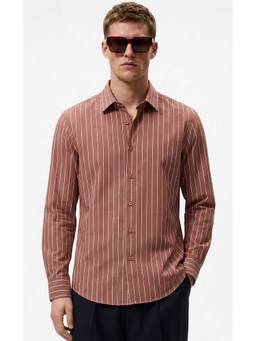 MISCHIEF MONKEY - Printed Stripe Shirt Rust