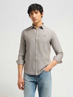 MISCHIEF MONKEY - Oxford Button-Down Shirt Brown