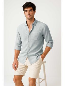 MISCHIEF MONKEY - Linen Blend Shirt Grey