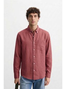 MISCHIEF MONKEY - Linen Blend Shirt Rust