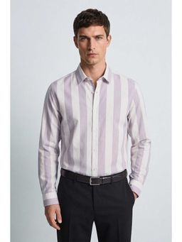 MISCHIEF MONKEY - Oxford Stripe Shirt Lavender