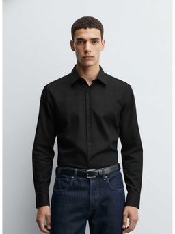 MISCHIEF MONKEY - Satin Check Shirt Black