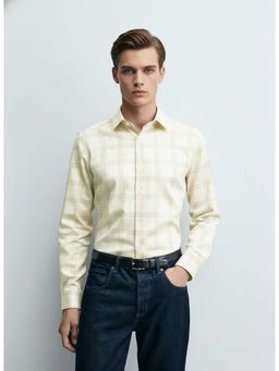 MISCHIEF MONKEY - Satin Check Shirt Cream