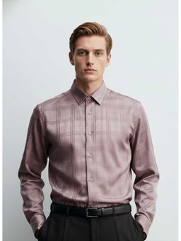 MISCHIEF MONKEY - Satin Check Shirt Mauve