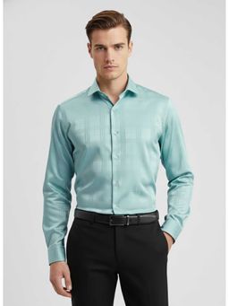 MISCHIEF MONKEY - Satin Check Shirt Turquoise