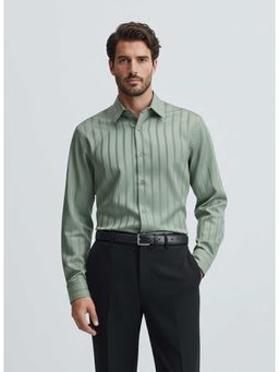 MISCHIEF MONKEY - Satin Stripe Shirt Green