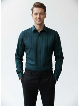 MISCHIEF MONKEY - Satin Stripe Shirt Teal
