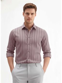 MISCHIEF MONKEY - Satin Stripe Shirt Mauve