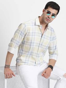MISCHIEF MONKEY - Cotton Check Shirt Yellow