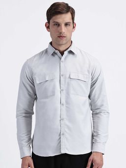 MISCHIEF MONKEY - Double Pocket Cargo Shirt Grey