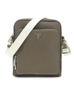 Guess - Milano Top Zip Brown Solid Sling Bag