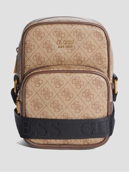 Guess - Keith Beige Printed Sling Bag