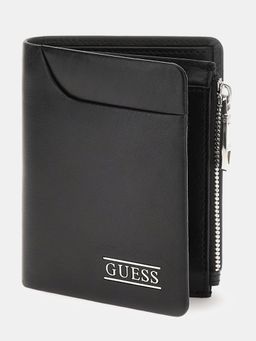 Guess - New Boston Black Solid Bi-Fold Wallet