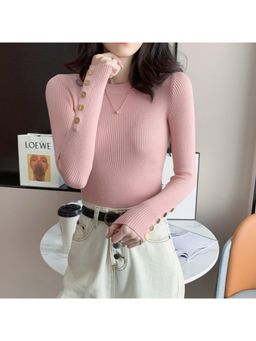 Outzidr - High Neck Pink Top