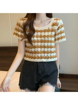 Outzidr - Multi-Color Spaced Out Crochet Top