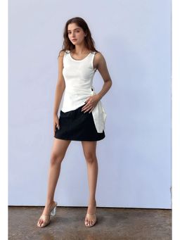 Outzidr - White Sleeveless Wrap Top