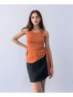 Outzidr - Orange Sleeveless Wrap Top