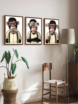 The Art House - Abstract Painting Multicolor (Set of 3) (60X30 Inches)