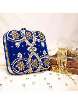 sugarcrush - blue Embroidered Clutch with sling