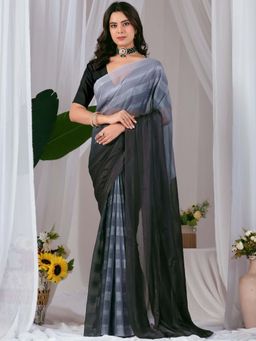 Odette - Black Silk Saree with Unstitched Blouse