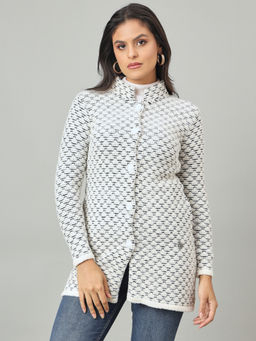 Duke - Women White Long Coat Short Style