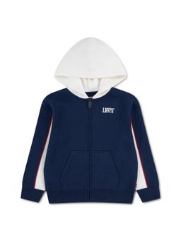 Levi's - Navy Blue Solid/Plain Hooded Jacket
