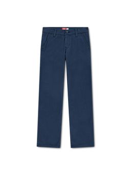Levi's - Blue Solid/Plain Straight Trousers