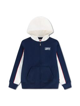 Levi's - Navy Blue Solid/Plain Hooded Jacket