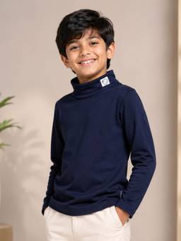 KiddoPanti - Boys and Girls Cotton Full Sleeve T Shirt With Smiley Patch