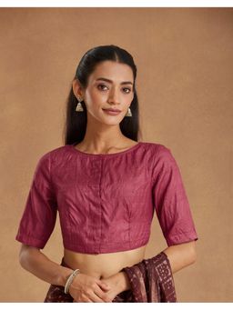 Fabindia - Silk Stitched Pink Stitched Blouse