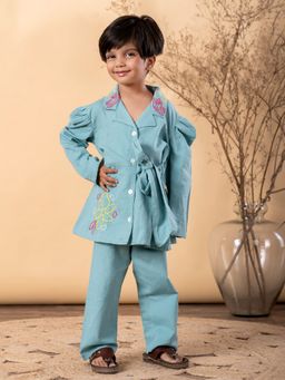 Readiprint - Girls Straight Style Cotton Flex Fabric Green Top and Pant