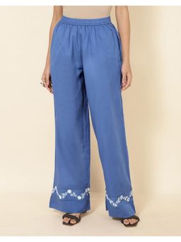 Fabindia - Cotton Regular Fit Navy Blue Palazzo