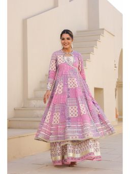 Zolo Label - Printed Multicolor Angrakha Kurta with Inner