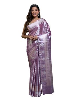 Pallu Patari - Lavender Women Zari Woven Tissue Saree With Unstitched Blouse