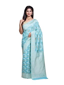 Pallu Patari - Pink Women Resham Weave Mulmul Cotton Saree With Unstitched Blouse